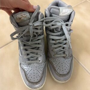 Nike Light Gray High-Top Sneaker Wedges
